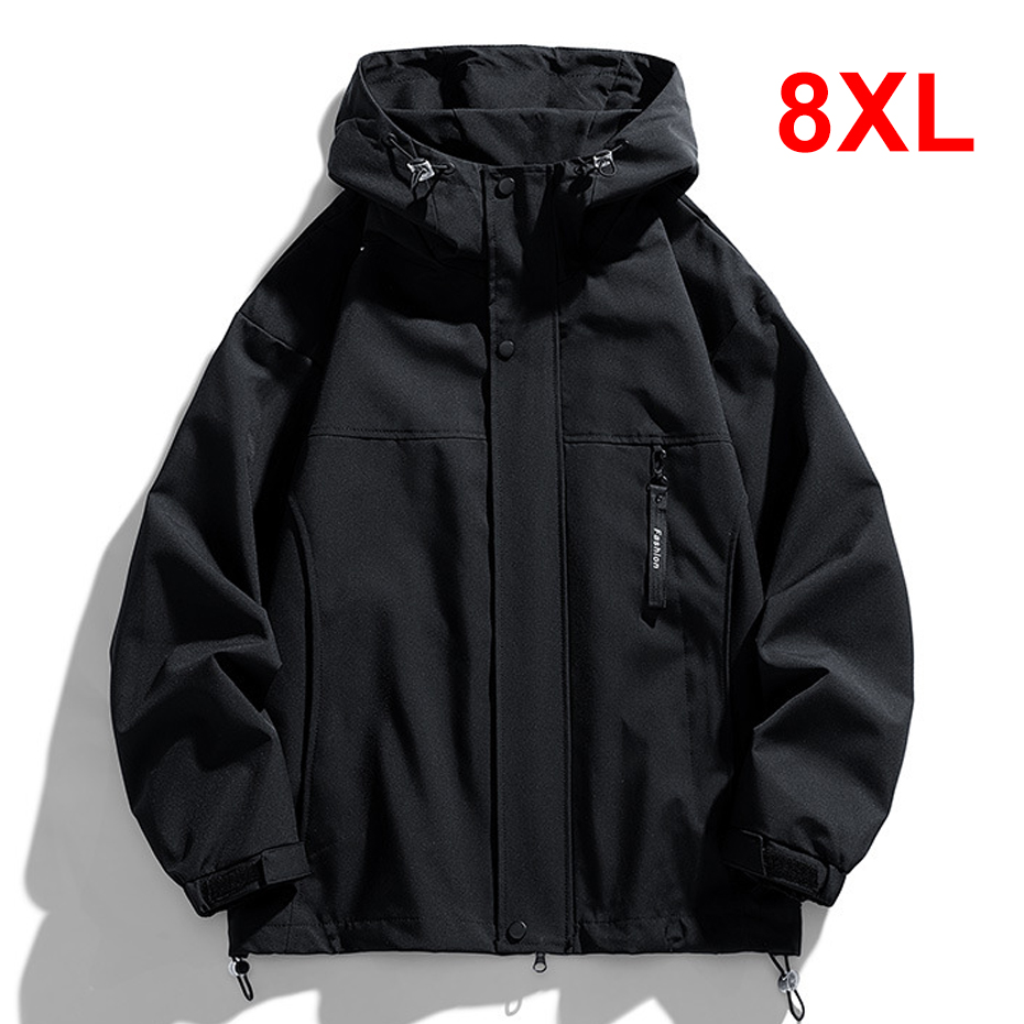 Outdoor Sport Waterproof Jacket - Chaqueta cortavientos negra para hombre, abrigo